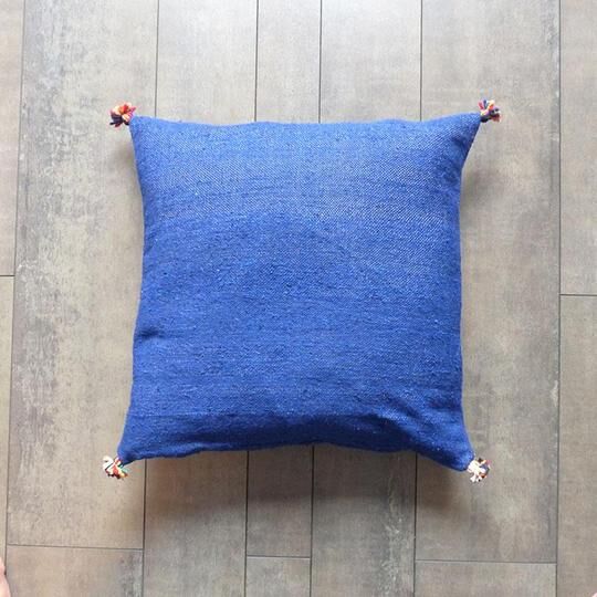 Moroccan berber cushion blue and white