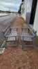 Pair of old wooden park garden benches