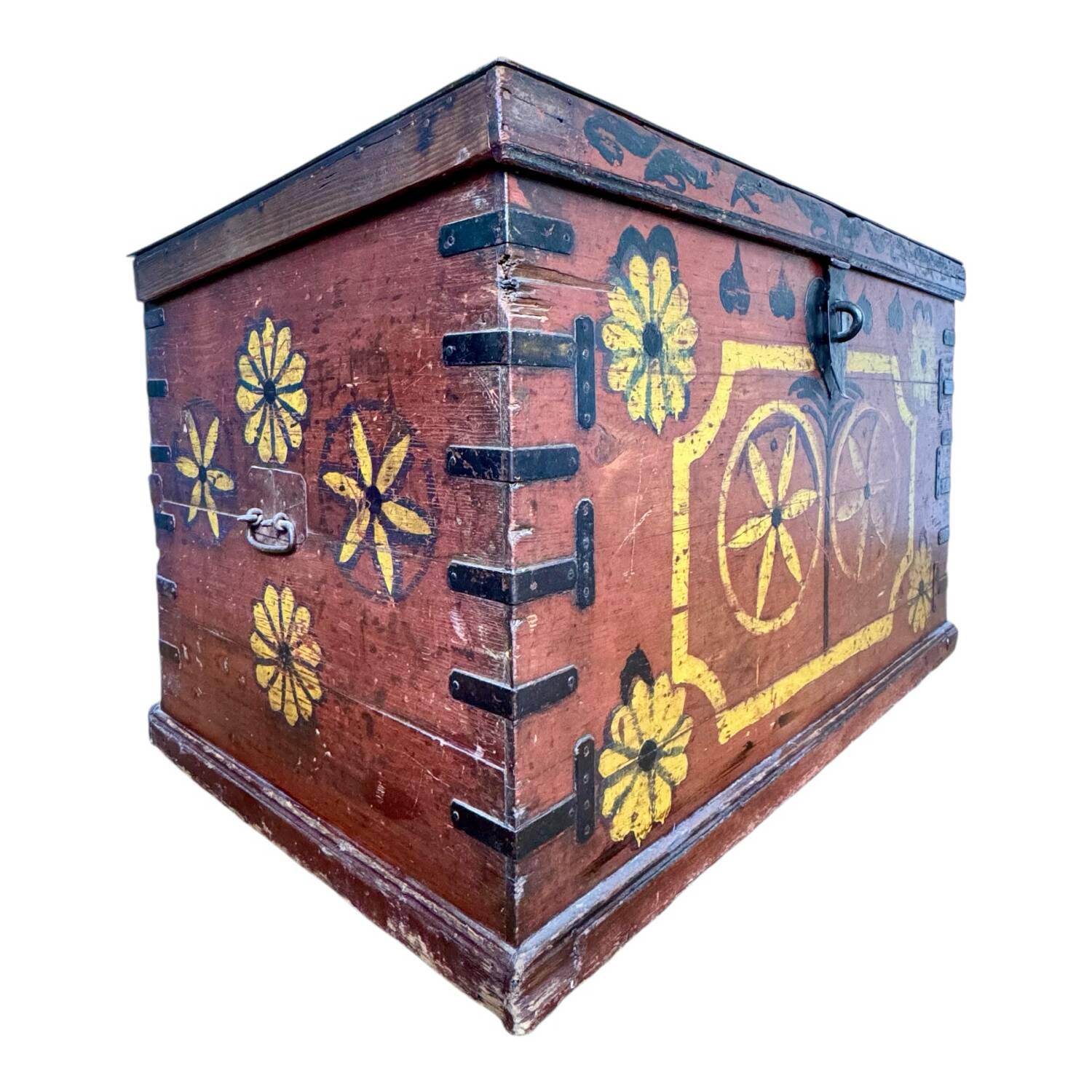 Afghan dowry chest in painted wood