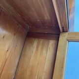 Biedermeier Display Cabinet in Cherry Veneer, Ash Burl, Austria, 1820s