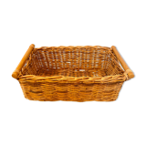 Vintage rectangular wicker and wood