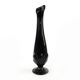 Art Deco vase, black glass, Ząbkowice, Poland, 1970s