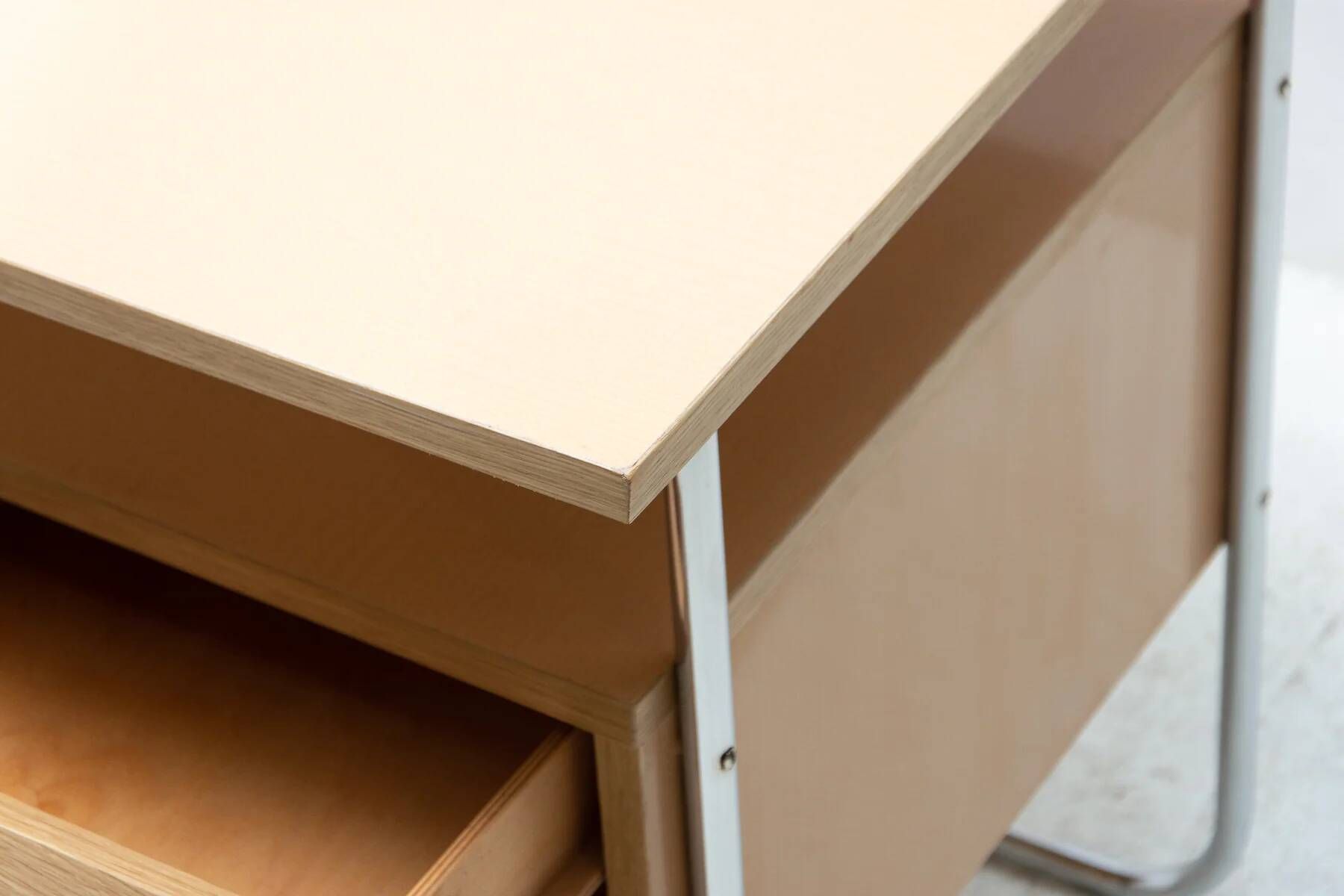 Writing desk, mid-century chrome and formica desk, 1950s, Czechoslovakia