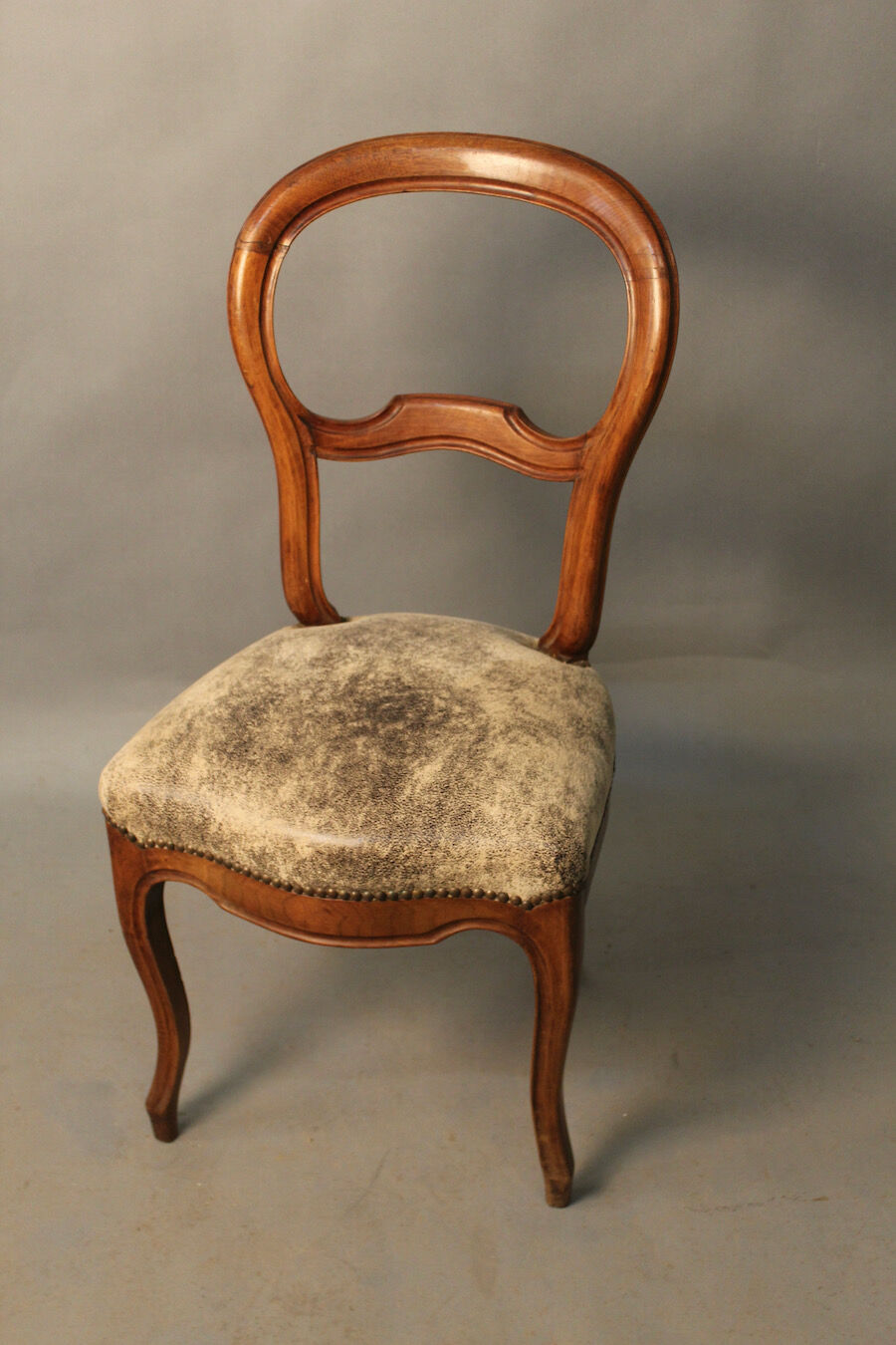 Louis Philippe walnut chair, newly reupholstered