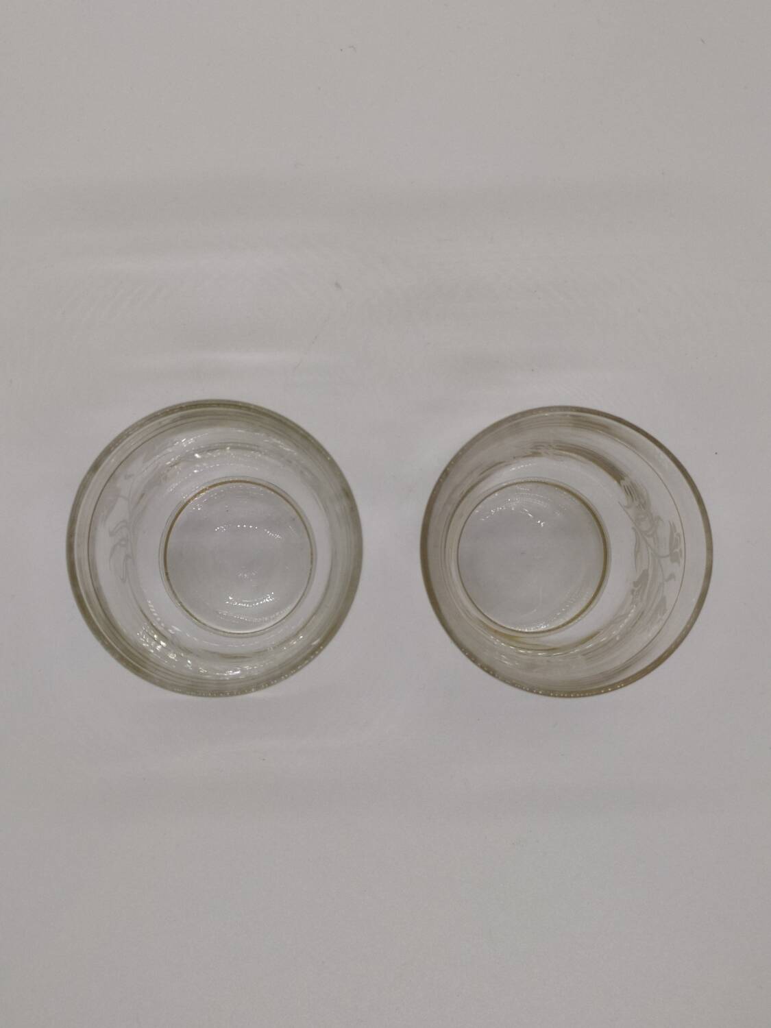 Vintage glasses with rose pattern