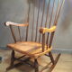 Brown and natural wood rocking chair 1970