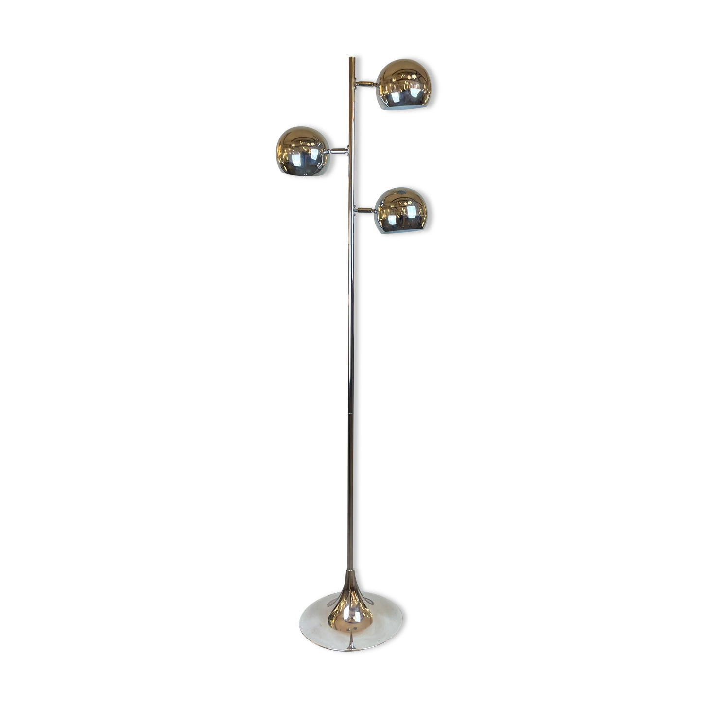 Space-Age Chrome Floor Lamp, Italy, 1970s