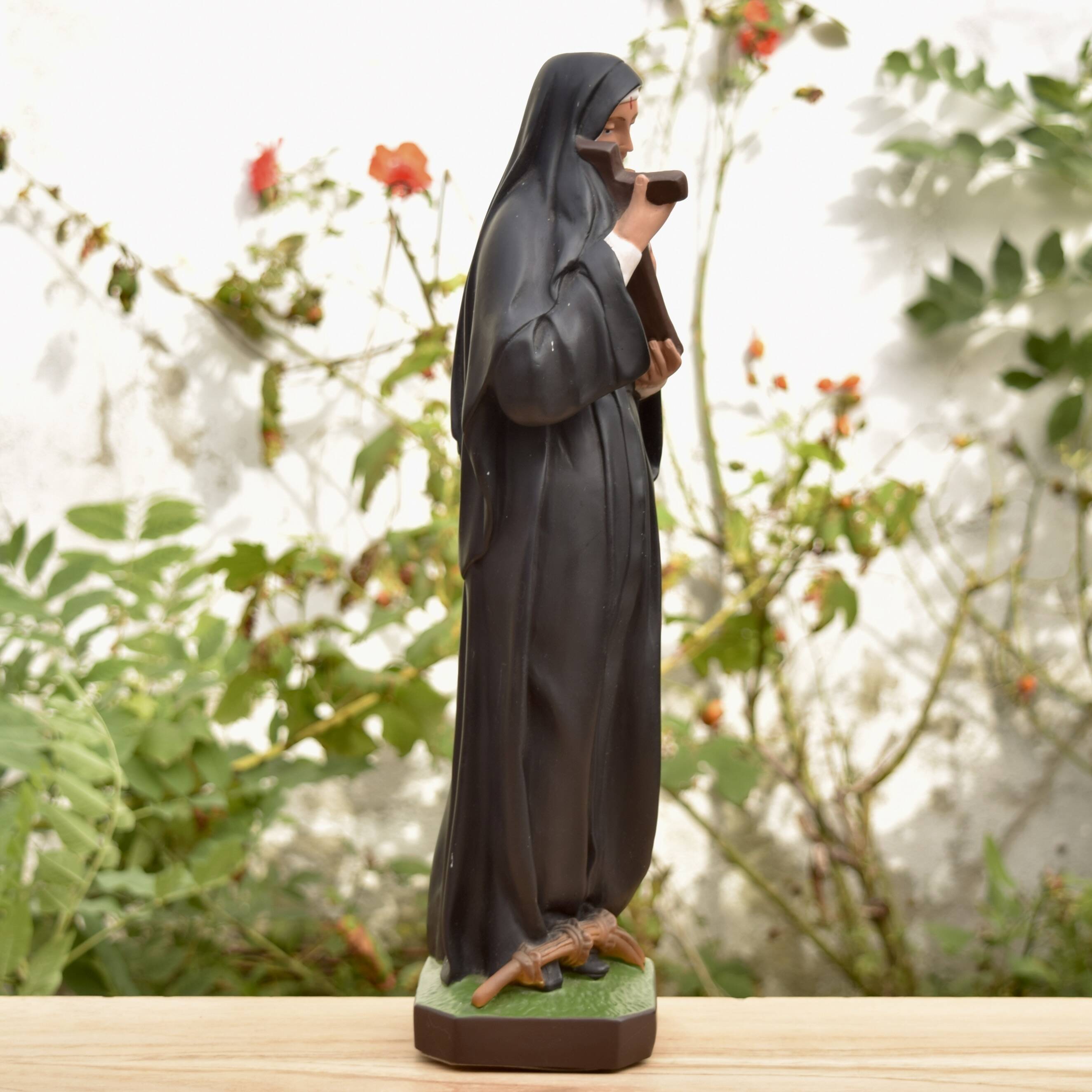 Saint Rita statuette in hand-painted resin - 40 cm - Made in Italy