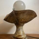 Ceramic lamp with opaline globe