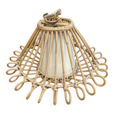 Luminaire plafonnier en rotin vintage