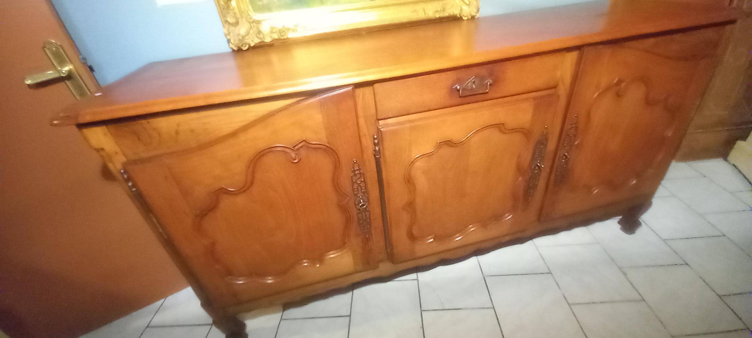 Louis XV oak and cherry wood sideboard