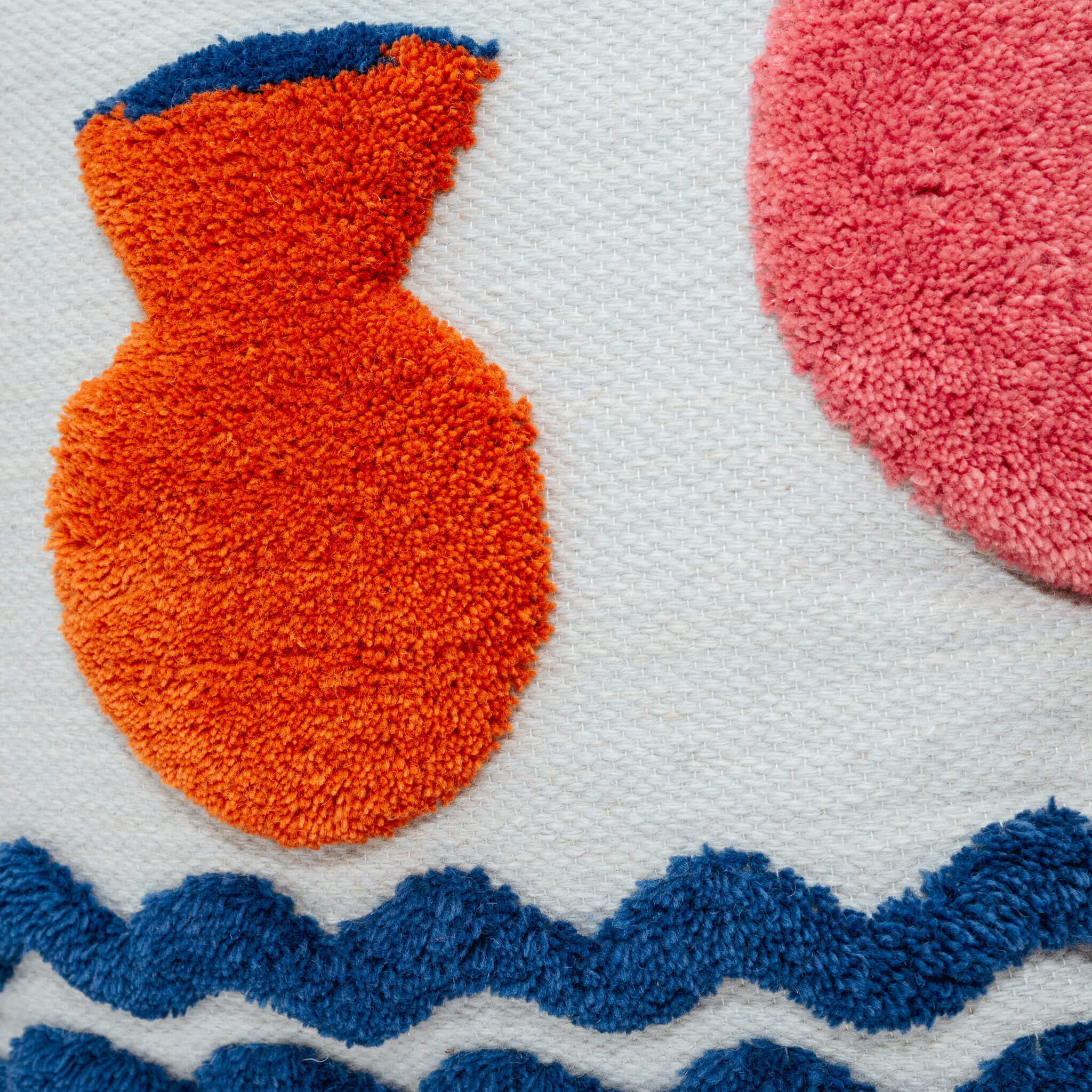 Handmade Wool Cushion Cover Orange Vase 45 x 45 cm