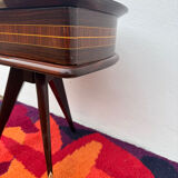 1950s half-moon tripod bedside table