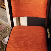 6 chaises vintage bois et tissu orange