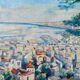 Marine painting "Mediterranean Port" post cubist signed P. Castille Orientaliste