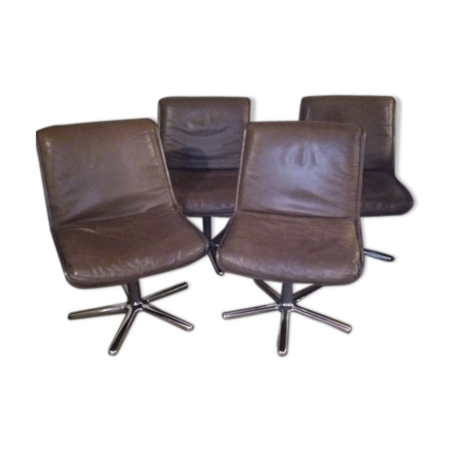 Set of four leather chairs Wilkhahn Germany design 1981