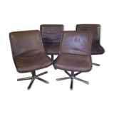 Set of four leather chairs Wilkhahn Germany design 1981