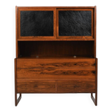 Rare Danish Bar Cabinet with Leather Parts 1960s