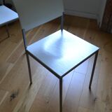 Set of 4 vintage metal and wood chairs from the 1990s.