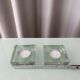 Set of 2 Heavy Glass Tea Light Holders – Minimalist Square Candle Holders