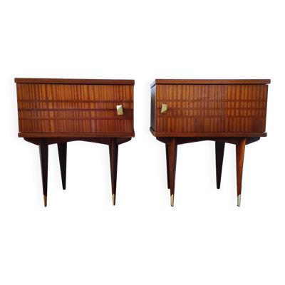 Paire de tables de chevet scandinaves, années 50-60