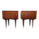 Paire de tables de chevet scandinaves, années 50-60