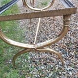 Table basse ancien avec plateau marbre vintage