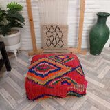 Handmade Berber pouf in wool 60 X 60 X 20 CM