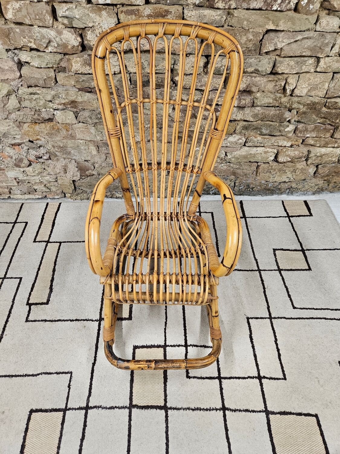 Rocking chair bambou 1950