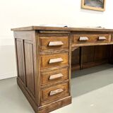 Very large old oak trading counter, XXL format