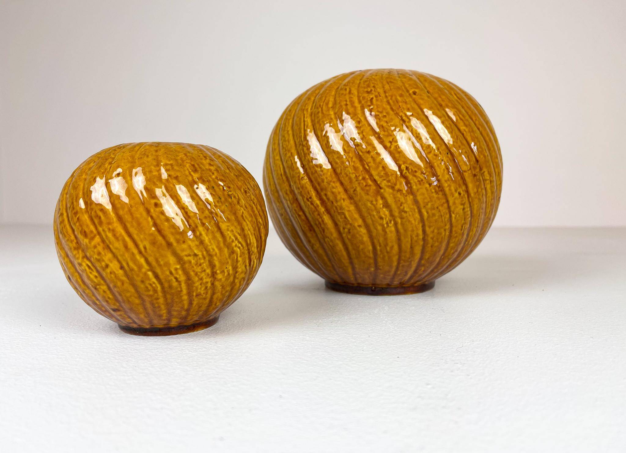 Rare pair of mid-century modern vases by Gunnar Nylund, Rörstrand, Sweden, 1940s.