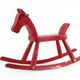 Kay Bojesen wooden rocking horse, red finish, Danish design, 1970s