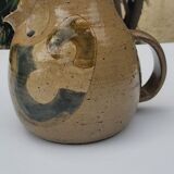 Ceramic pitcher zoomorphic owl signed