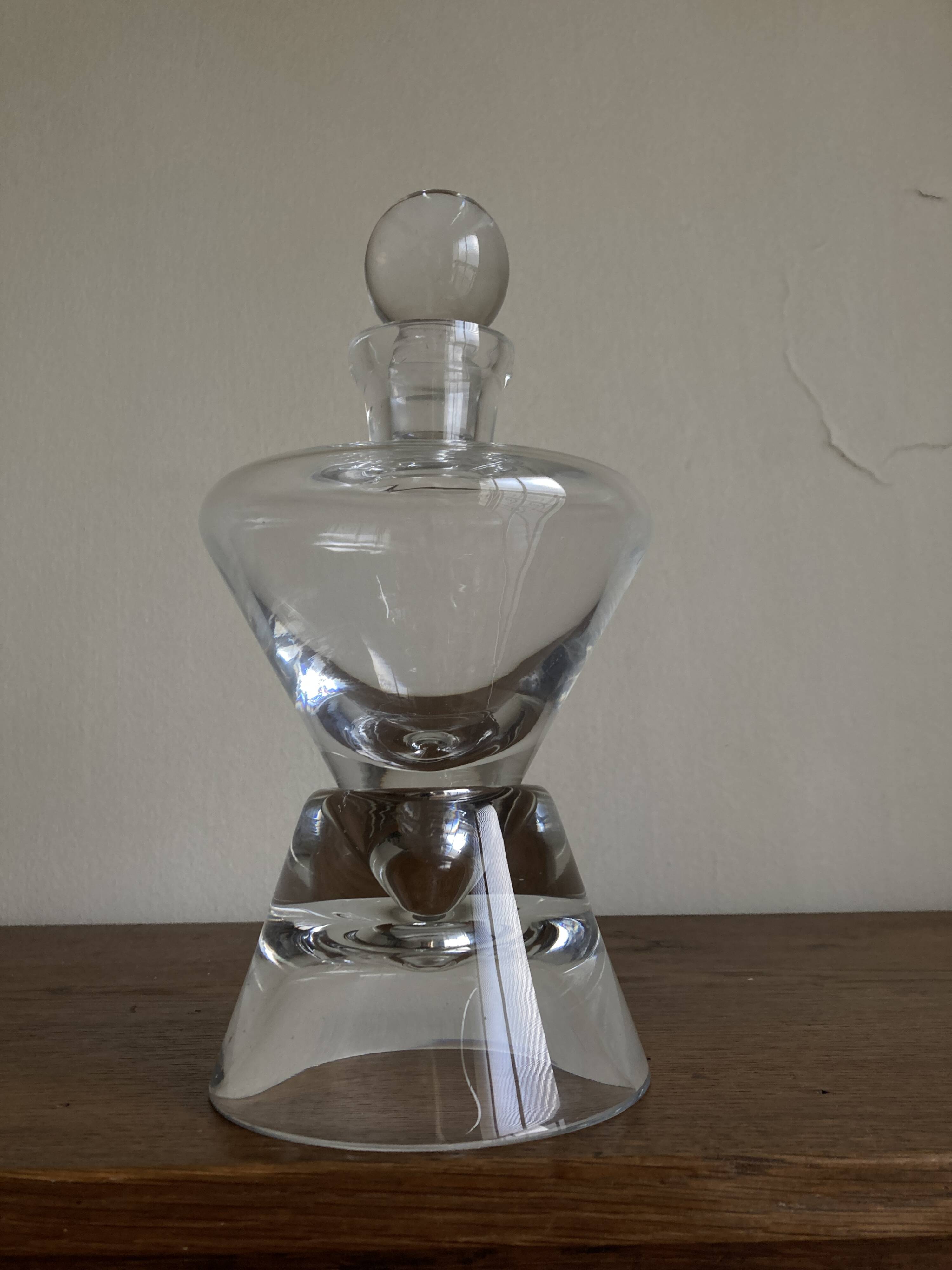 Bauhaus 1970s Scandinavian Modernist Crystal Carafe
