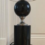 Philippe Barbier, Beautiful lamp to lay in black marble and chrome metal