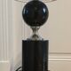 Philippe Barbier, Beautiful lamp to lay in black marble and chrome metal
