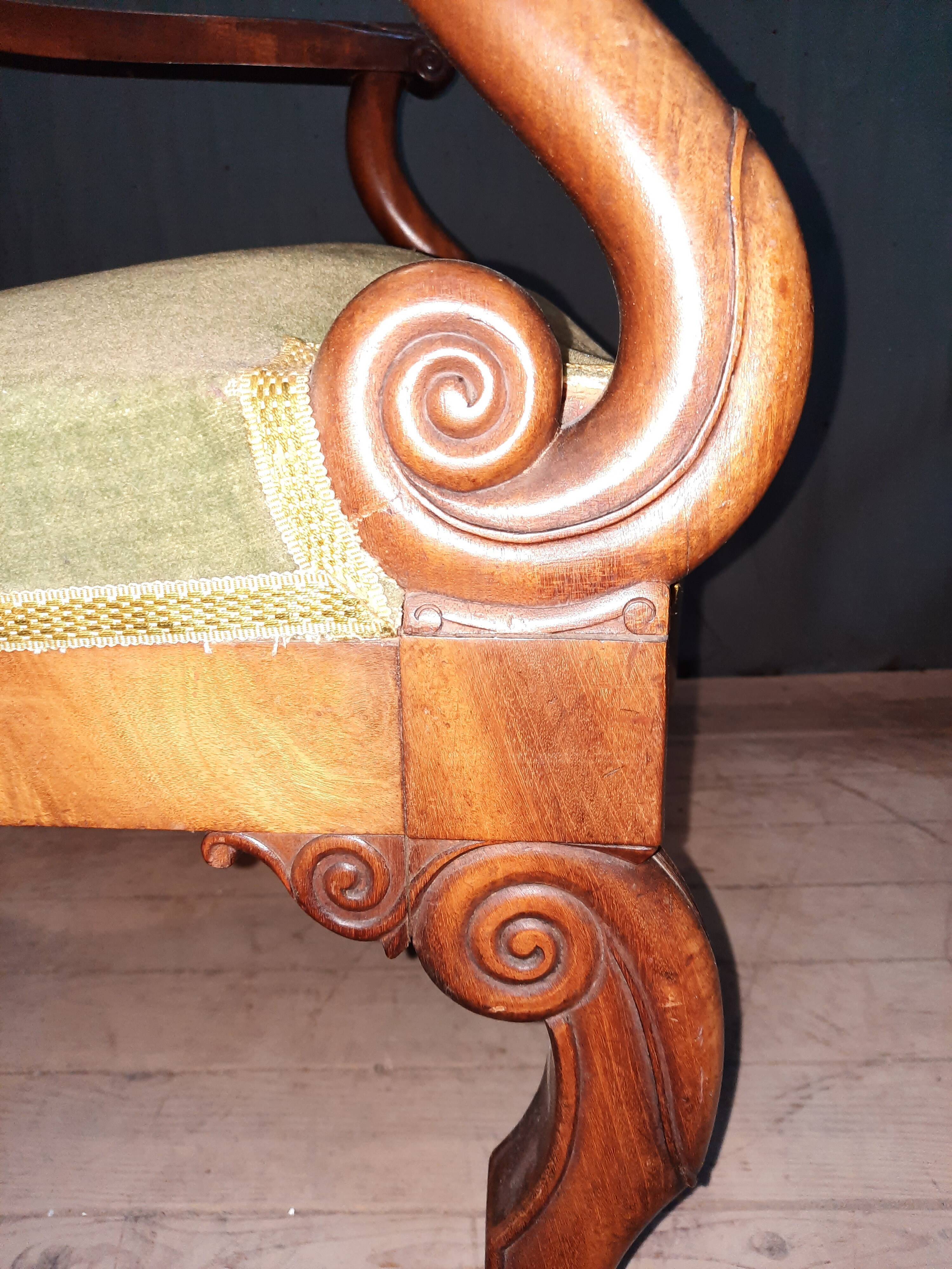 Mahogany Butt Armchair Pair