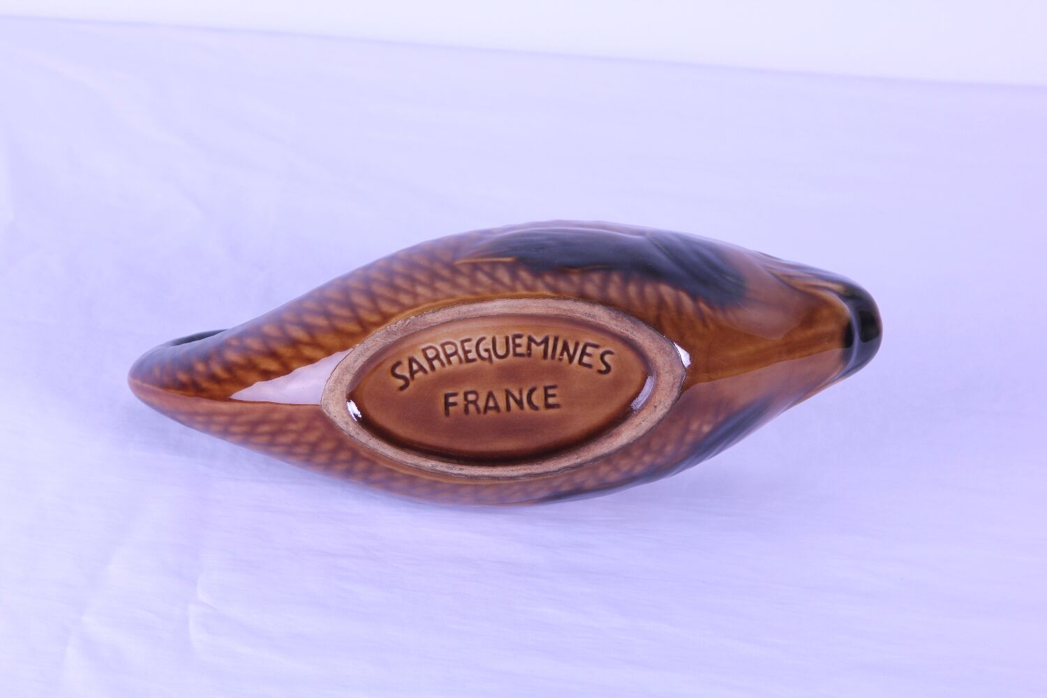 Sarreguemines fish-shaped sauceboat