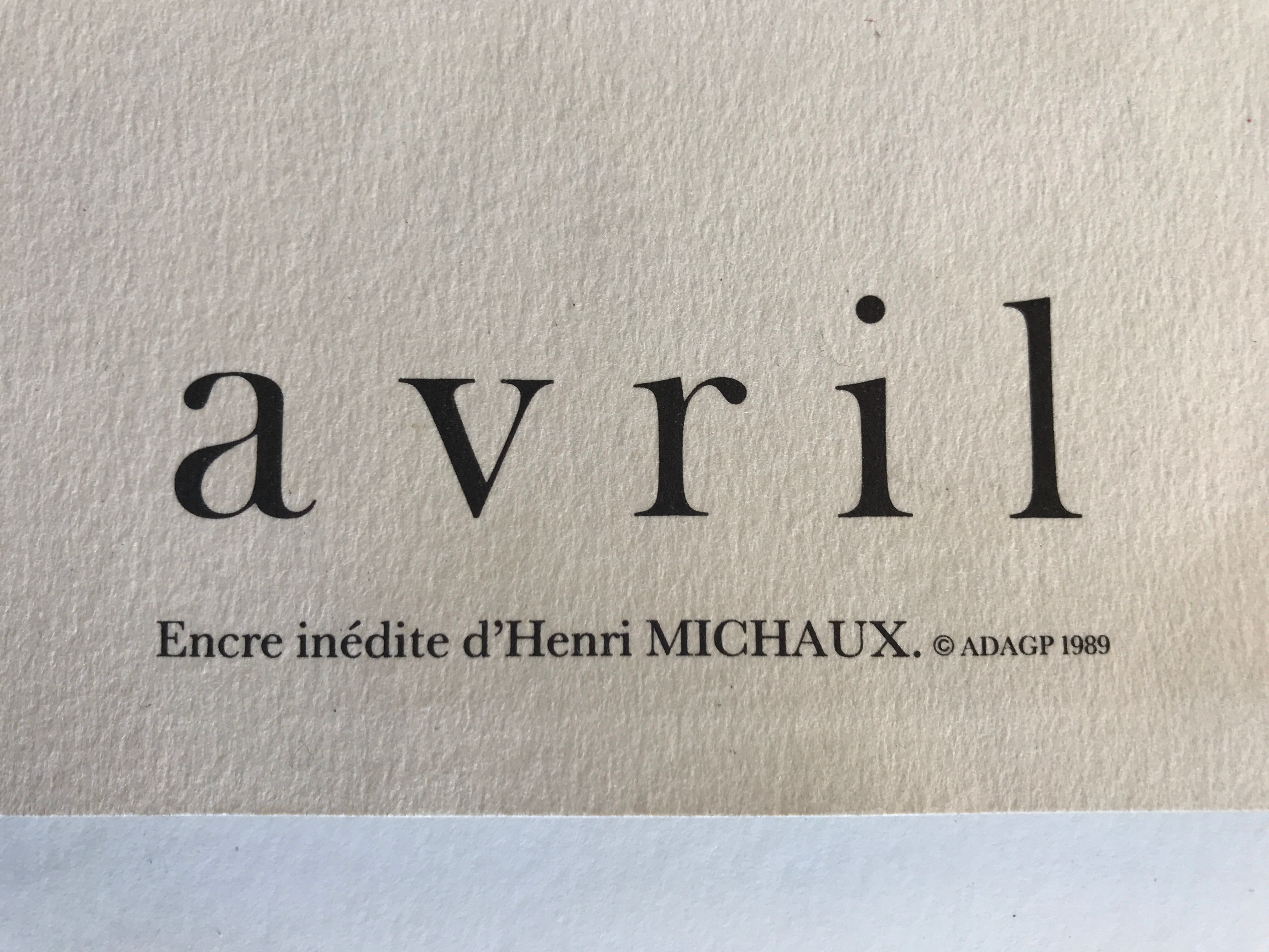 Exhibition poster, Avril en poésie, 1989