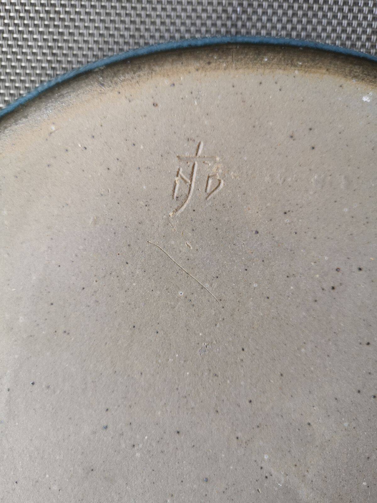 Enamelled stoneware plate - 1970s