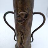 Vases attributed to Auguste Klein. Toad and bee. Monkey and figure. 1900.