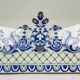 Gien, vegetable dish, soup tureen and its lid in fine earthenware, Rouen decoration.
