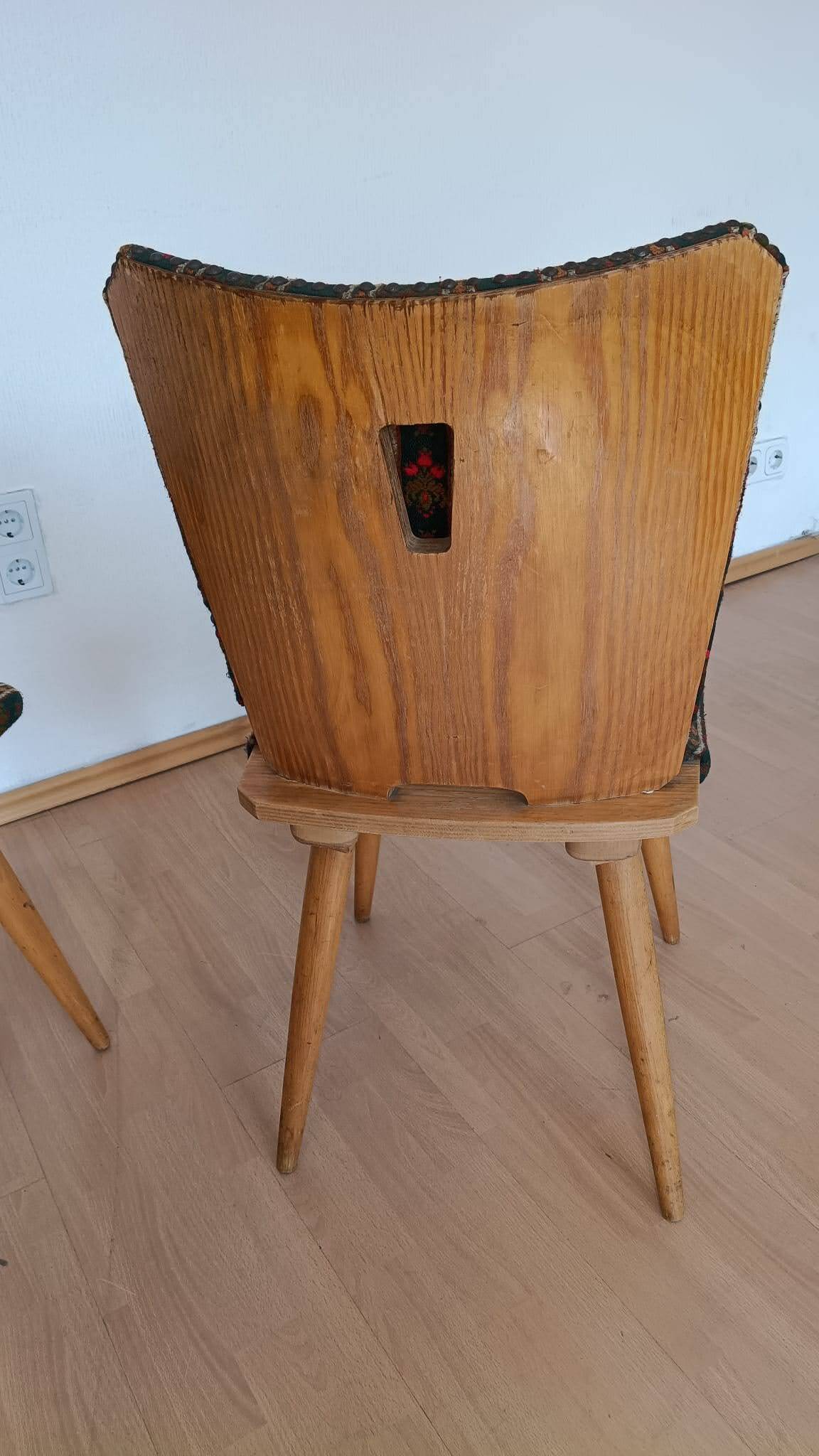 Pair of Modernist Chairs with Compass Legs – 1950s