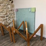 Acerbis pair of tables erable and glass