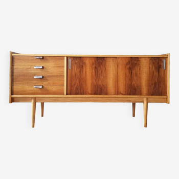 Walnut veneer sideboard by Bytomskie Zaklady, Polish Mid-Century 1960s