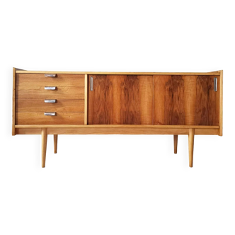 Walnut veneer sideboard by Bytomskie Zaklady, Polish Mid-Century 1960s