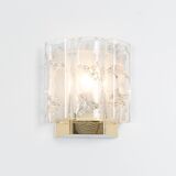 Pair of Brass and Murano Glass Wall Sconces by Doria, Germany, 1960s