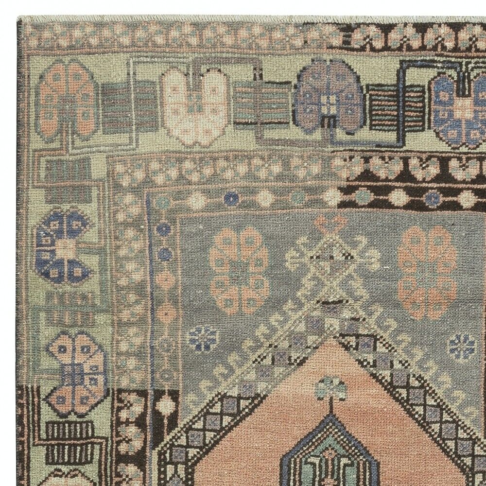 Vintage Handmade Turkish Oriental Rug for Country Homes, Rustic & Tribal Interiors. 100% Wool
