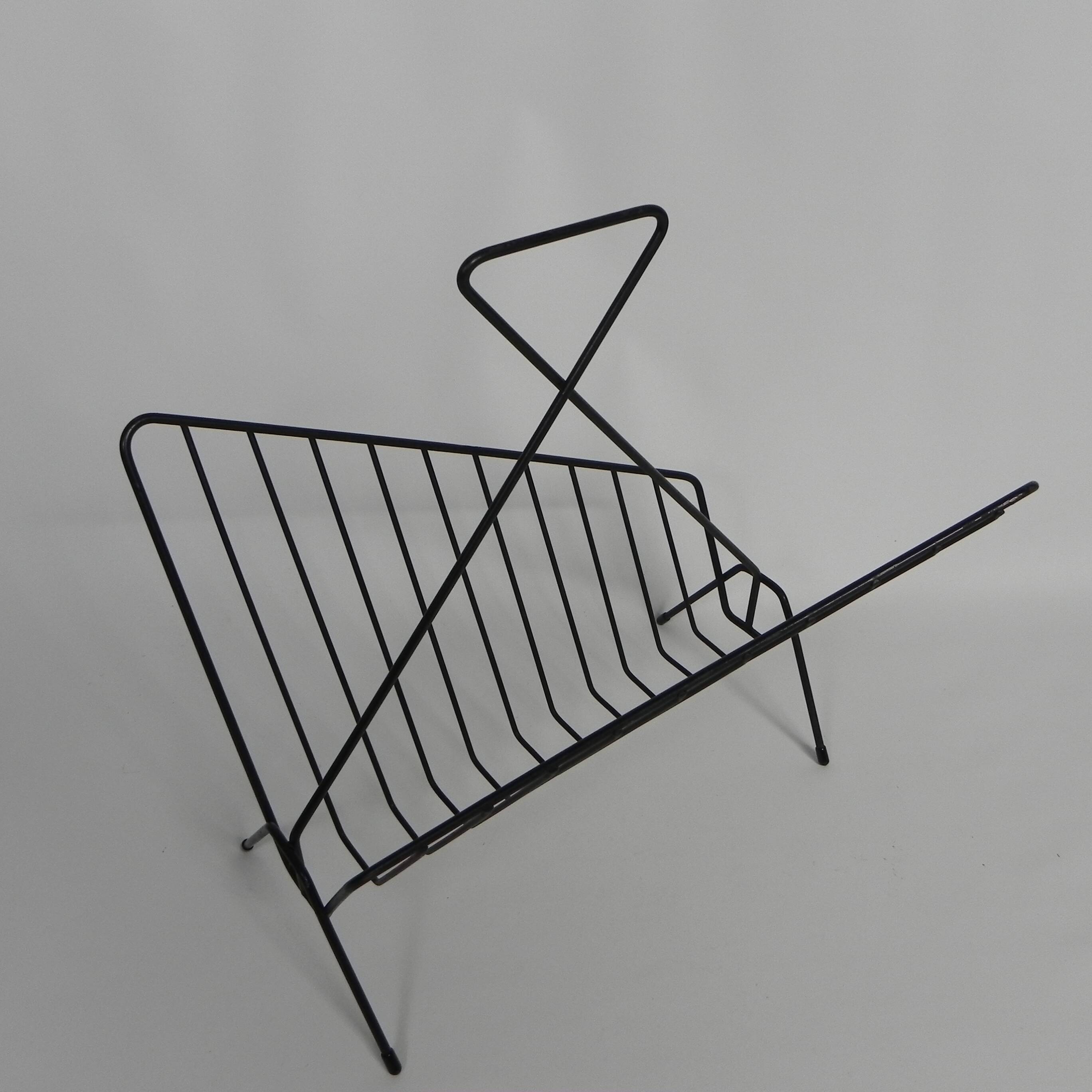 Metal magazine rack, newspaper rack, 1950s