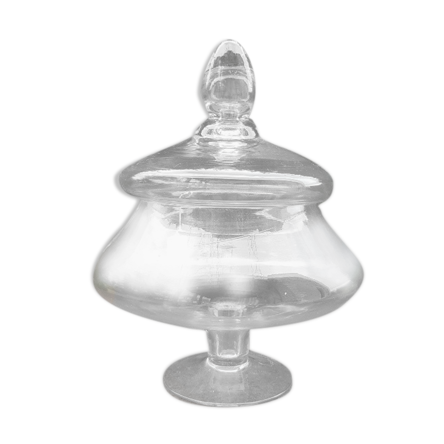 Candy cut on glass stand